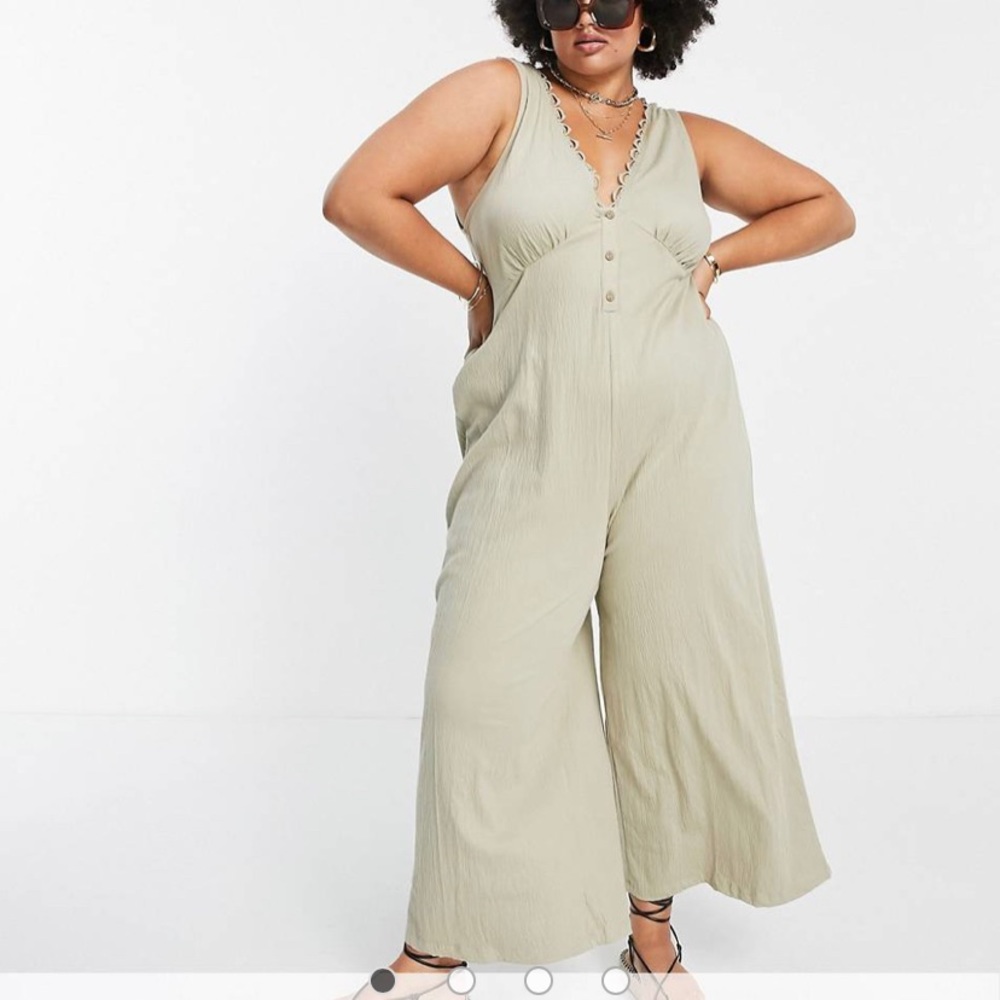 Khaki coloured jumpsuit plus sized